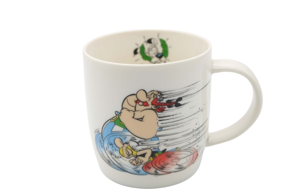 Asterix und Obelix/Asterix Tassen/BecherTasse Asterix, Obelix und Idefix Rennen Henkel Rechts